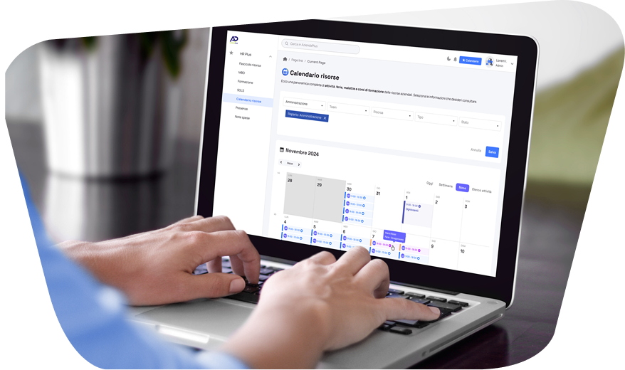 Interfaccia utente di una web app con dashboard e menu di navigazione